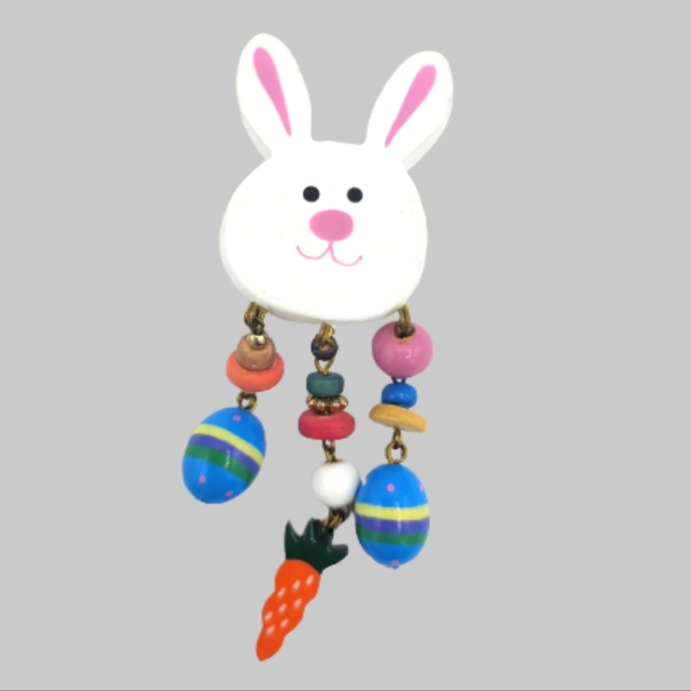 Easter Bunny Brooch with Egg & Carrot Fringe - Papel Giftware Springtime Station - Picture 12 of 12